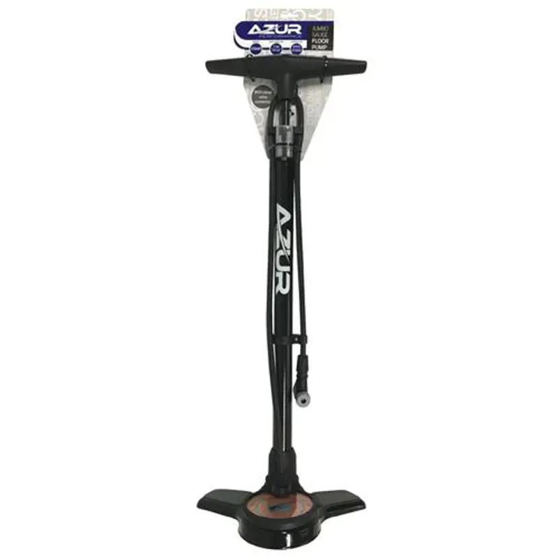Azur Jumbo Gauge Clever Valve Floor Pump in Black-3