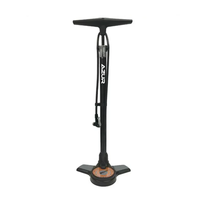 Azur Jumbo Gauge Clever Valve Floor Pump in Black