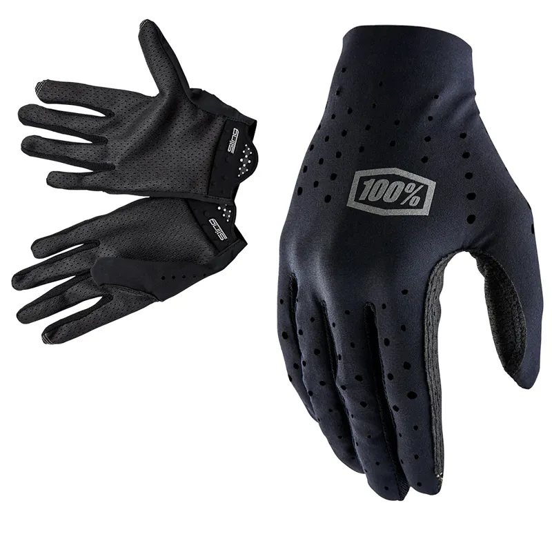 100% Sling Full Finger Mens Gloves in Black-2