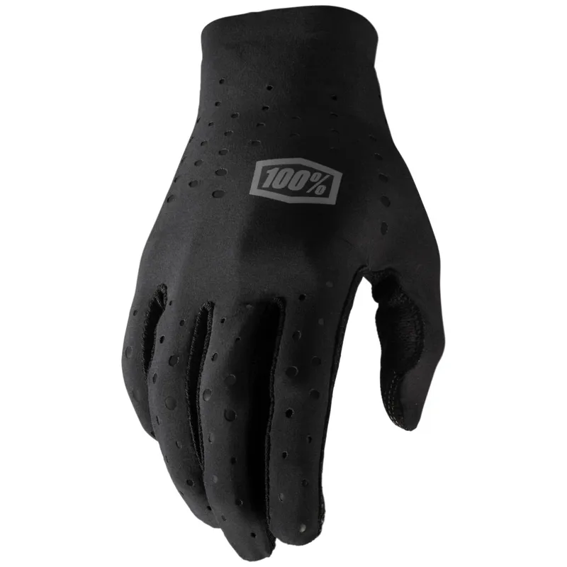 100% Sling Full Finger Mens Gloves in Black