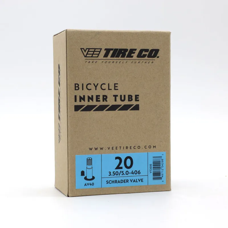 Vee Rubber Inner Tube 20x3.50-5.0 For Fat Ebike Schrader Valve 48mm in Black