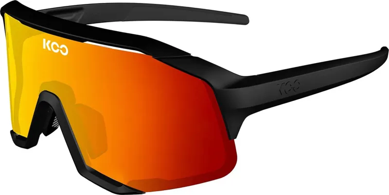 Koo Demos Cycling Sunglasses Black Matt Frame with Red Mirror Lens-2