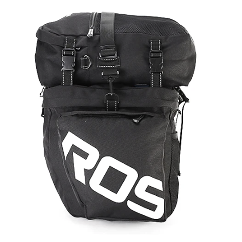 Roswheel 3 in 1 Multifunction Bicycle Pannier Bag in Black-3