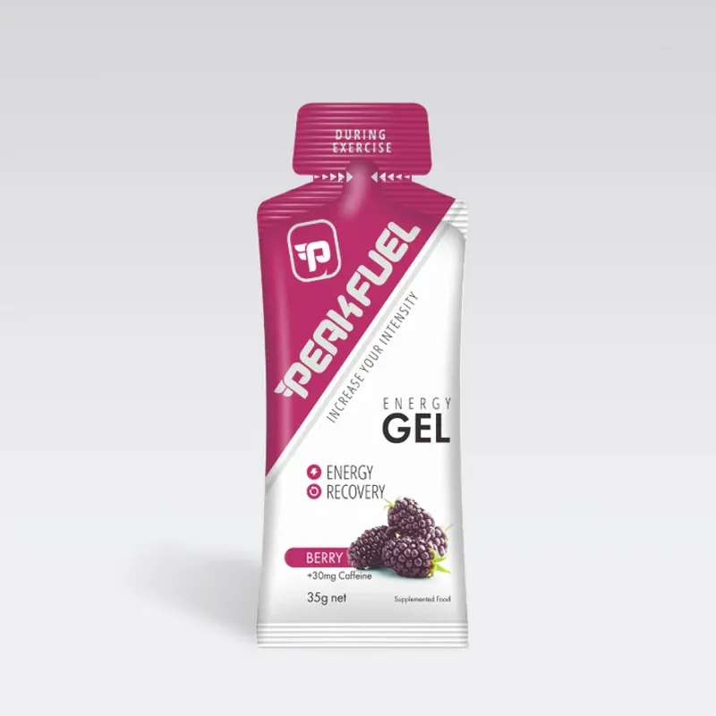 PEAKFUEL Berry 35g Energy Gels + 30mg caffeine Box of 5