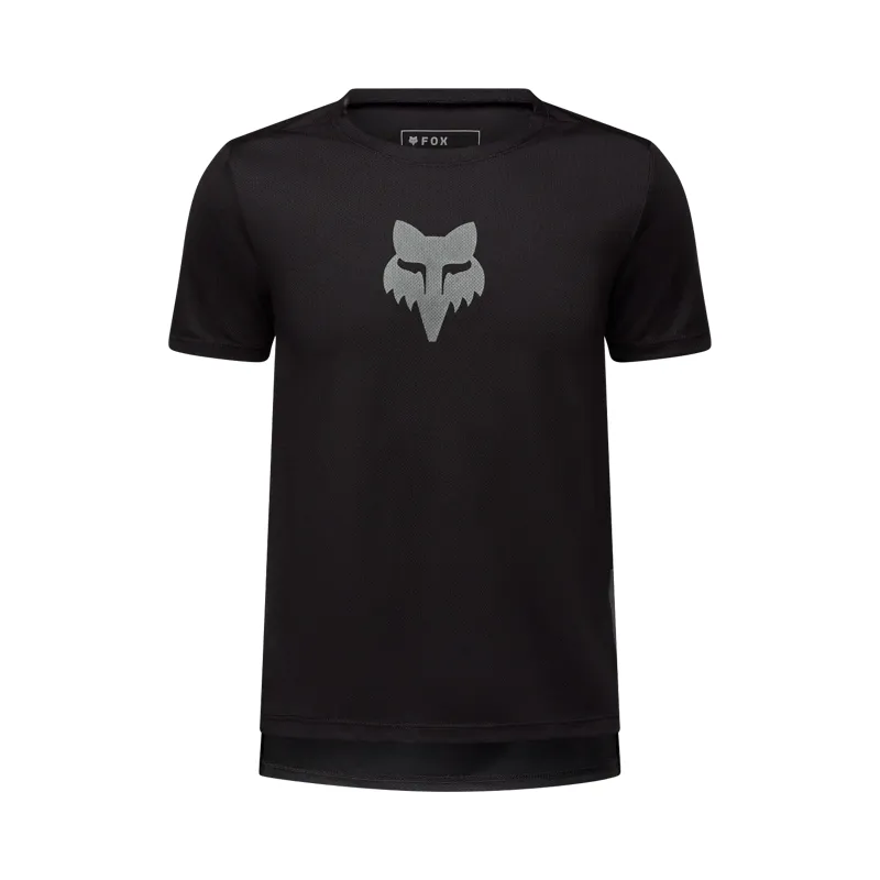 Fox Youth Ranger Jersey Fox Head Short Sleeve in Black