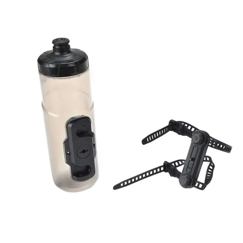 Fidlock TWIST Magnetic Water Bottle Cage Set with Universal Base Mount Strap-On 600ml in Smoke-2