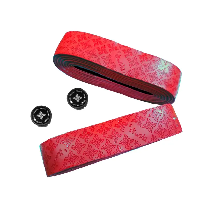 Skwiki Road Bar Tape Shock absorbing in Red-2