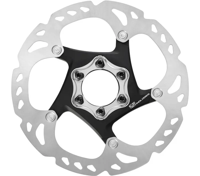 Shimano Deore XT SM-RT86-L Ice-Tech Disc Brake Rotor 160mm 6-Bolt in Silver and Black	