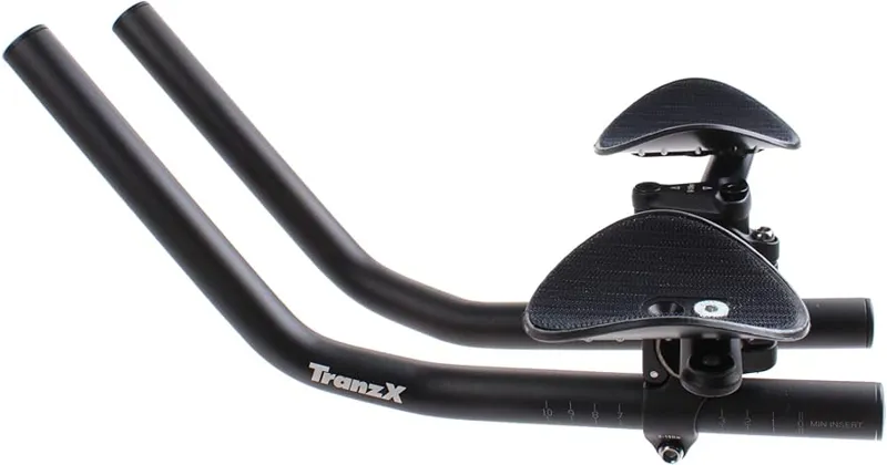 TranzX Triathlon Bar with Clip-On Arm Rest and Detachable Pads Aluminium in Black-2