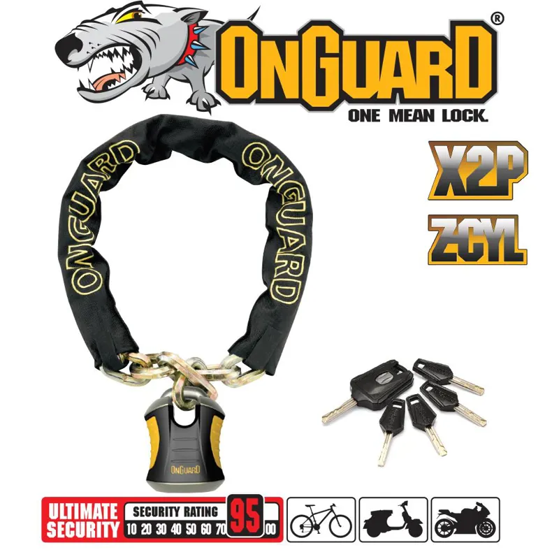 OnGuard Beast Series Chain Lock Keyed 110cm x 12mm in Black
