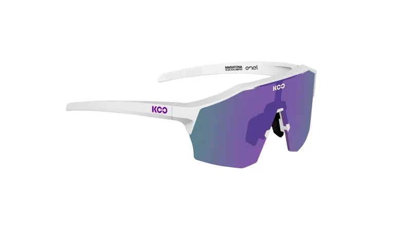 Koo ALIBI Cycling Sunglasses MDD White Frames with Violet Mirror Lenses Regular Size-3