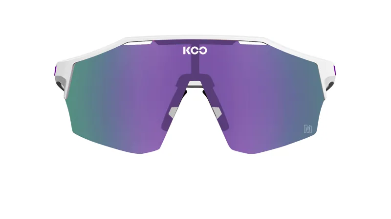 Koo ALIBI Cycling Sunglasses MDD White Frames with Violet Mirror Lenses Regular Size-1