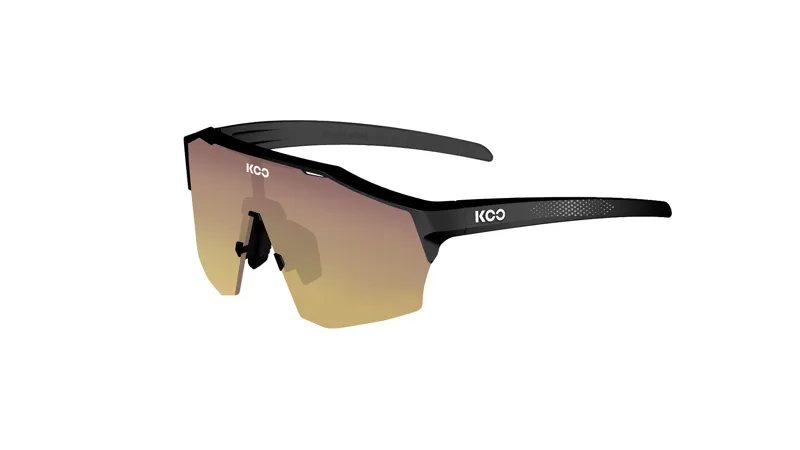 Koo ALIBI Cycling Sunglasses Strade Bianche Matt Black Frame with Sunrise Mirror Lenses Regular Size