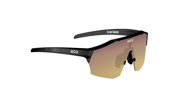 Koo ALIBI Cycling Sunglasses Strade Bianche Matt Black Frame with Sunrise Mirror Lenses Regular Size-3