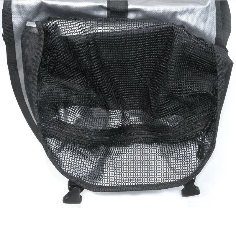 Azur Waterproof Rear Pannier Bags 42 Litre Pair in Silver/Black-2