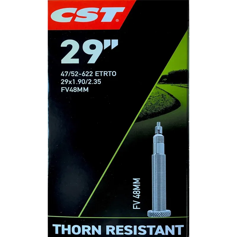 CST Thorn Resistant Inner Tube 29 x 1.9/2.35 Presta Valve 48mm in Black