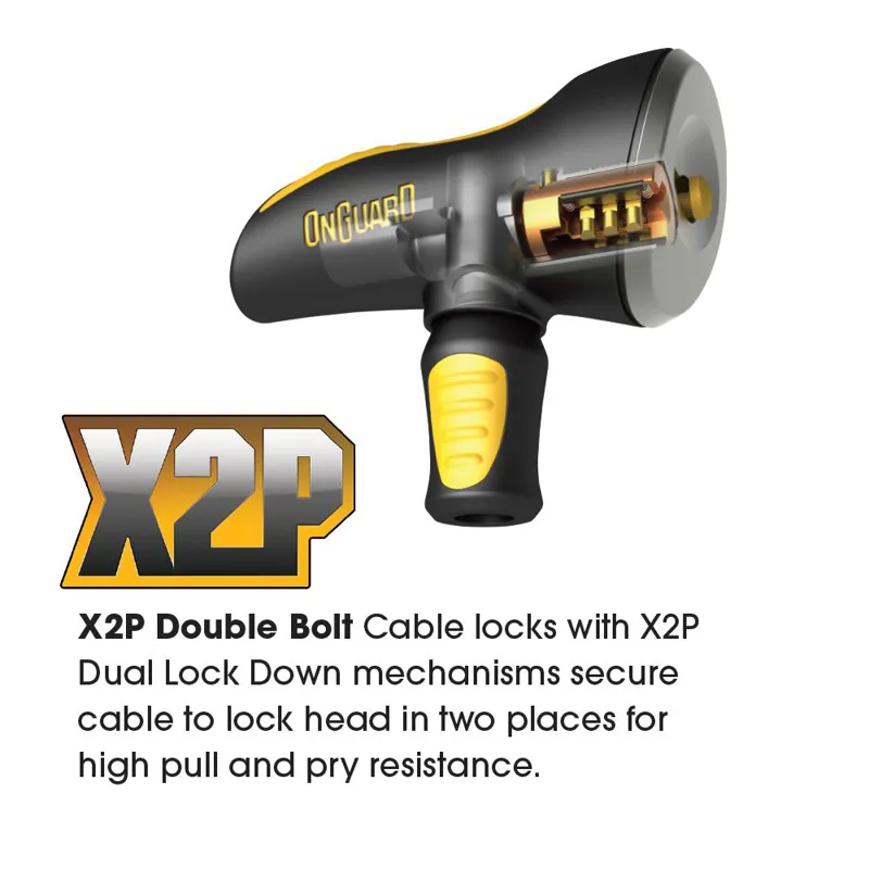 Onguard Doberman 1850x12mm Combo Cable Lock in Black/Yellow-1