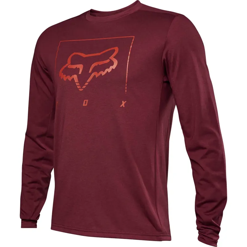 Fox Ranger Jersey DR MD Lunar Long Sleeve In Dark Maroon-2
