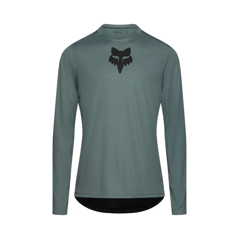 Fox Ranger Fox Head Long Sleeve Mens Jersey in Sage Green