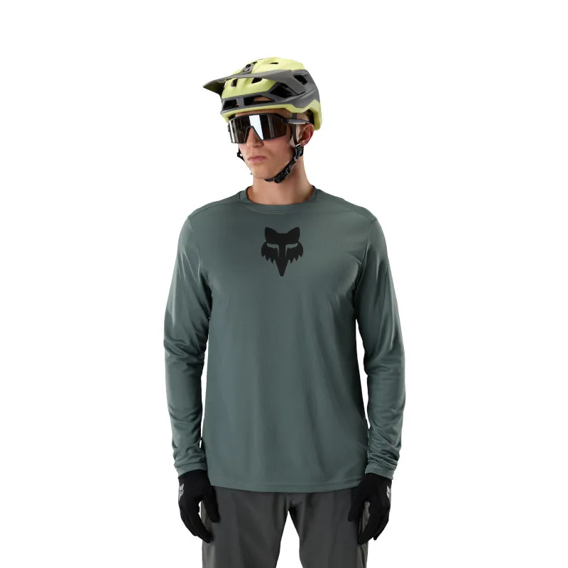 Fox Ranger Fox Head Long Sleeve Mens Jersey in Sage Green-2