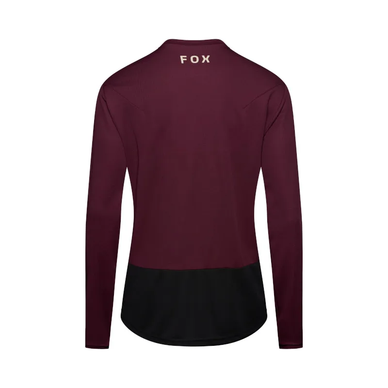 Fox Ranger Fox Head Long Sleeve Mens Jersey in Dark Maroon-1