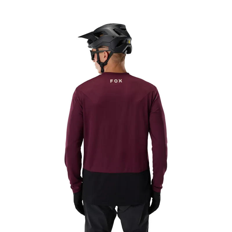 Fox Ranger Fox Head Long Sleeve Mens Jersey in Dark Maroon-3