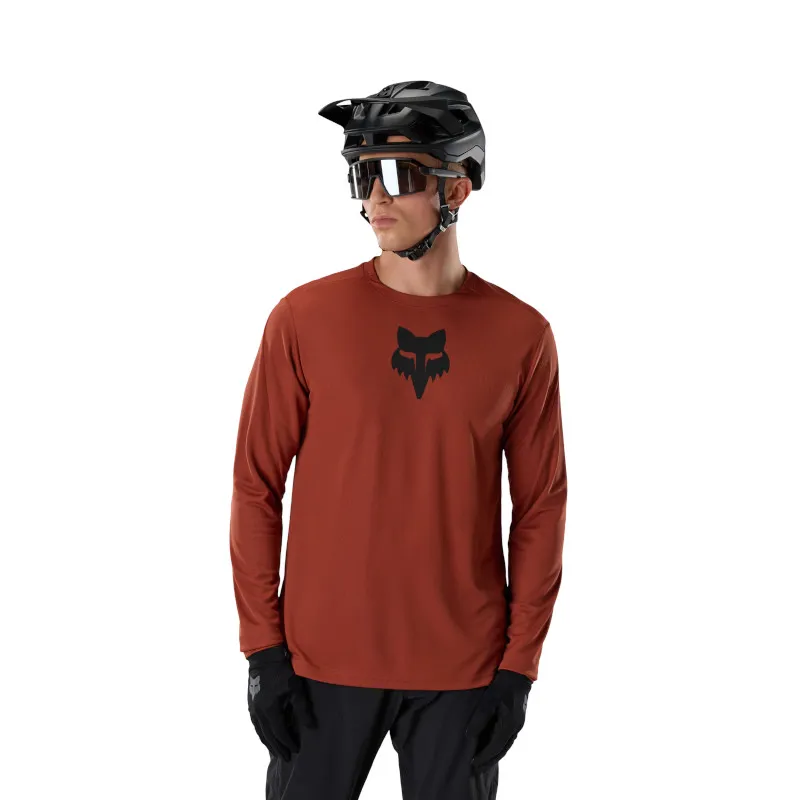 Fox Ranger Fox Head Long Sleeve Mens Jersey in Amber Scarlet-2