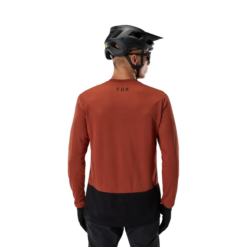 Fox Ranger Fox Head Long Sleeve Mens Jersey in Amber Scarlet-3