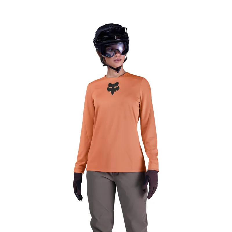 Fox Womens Ranger Long Sleeve Jersey in Coral-2