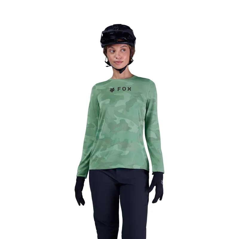 Fox Womens Ranger Tru Dri Long Sleeve MTB Jersey in Pine-2