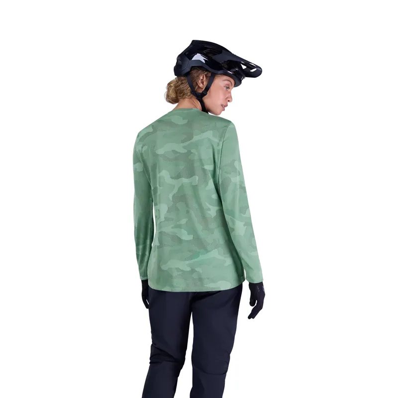 Fox Womens Ranger Tru Dri Long Sleeve MTB Jersey in Pine-3