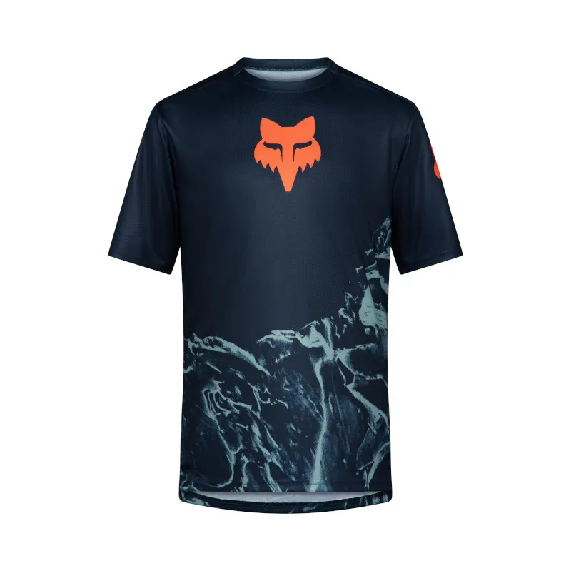 Fox Ranger Image Feel Short Sleeve Mens MTB Jersey in Arctic Blue