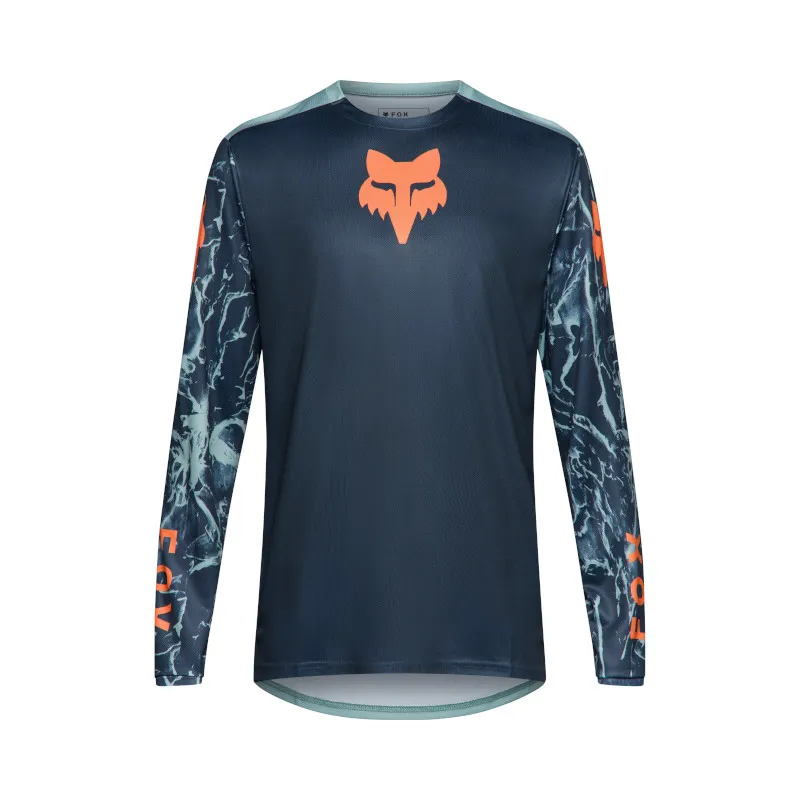Fox Ranger Image Feel Long Sleeve Mens MTB Jersey in Arctic Blue