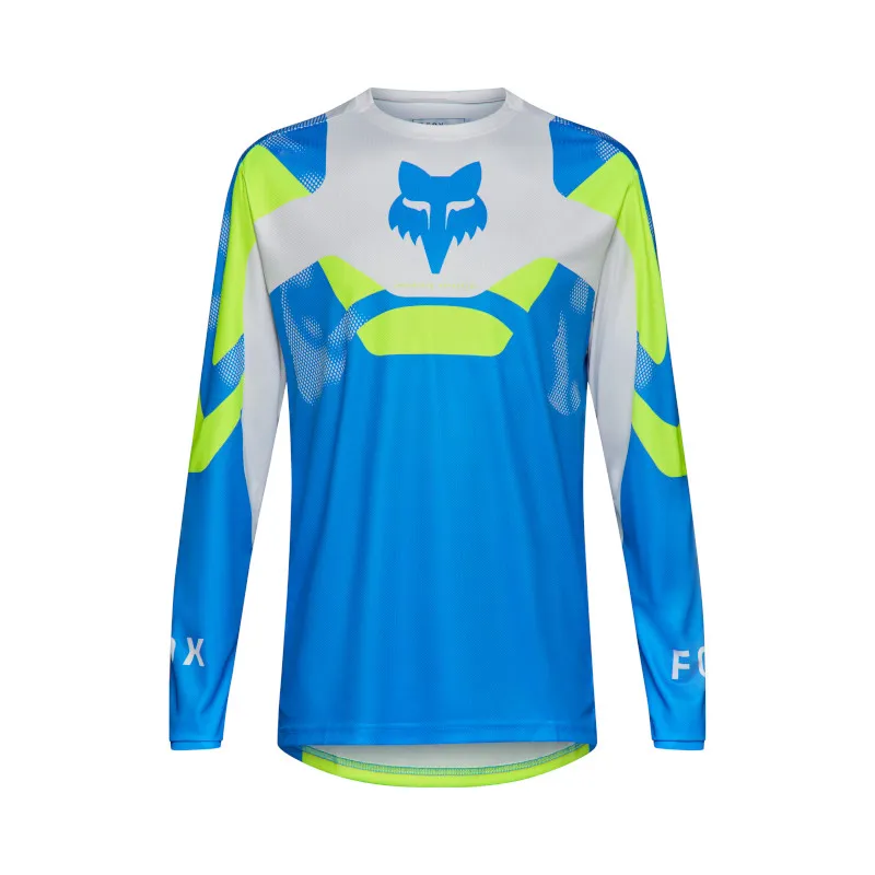 Fox Ranger Tactile Long Sleeve Mens MTB Jersey in Blue Jewel