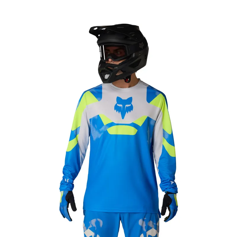 Fox Ranger Tactile Long Sleeve Mens MTB Jersey in Blue Jewel-2