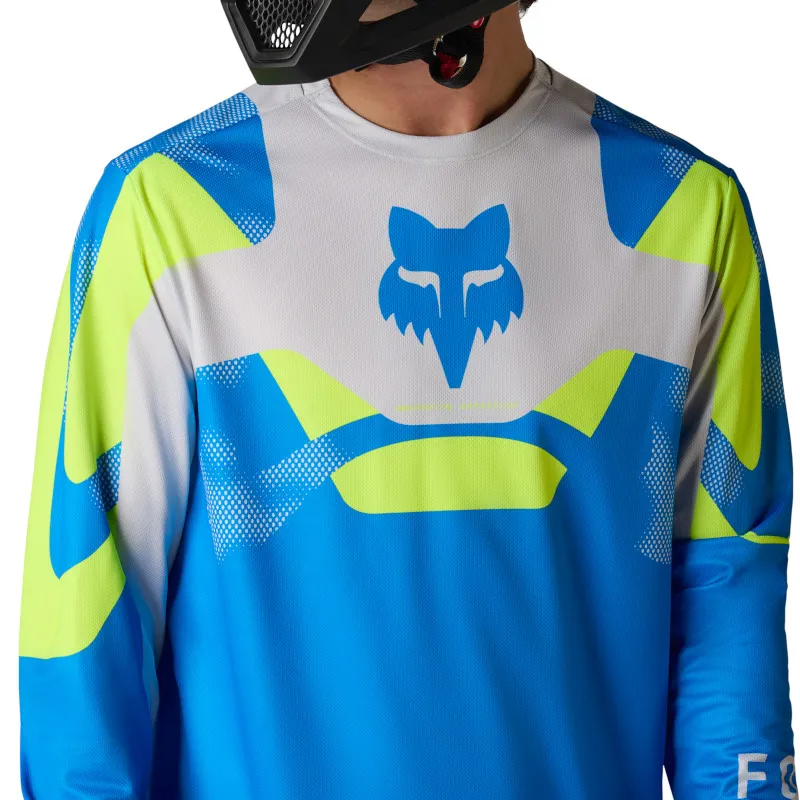 Fox Ranger Tactile Long Sleeve Mens MTB Jersey in Blue Jewel-4