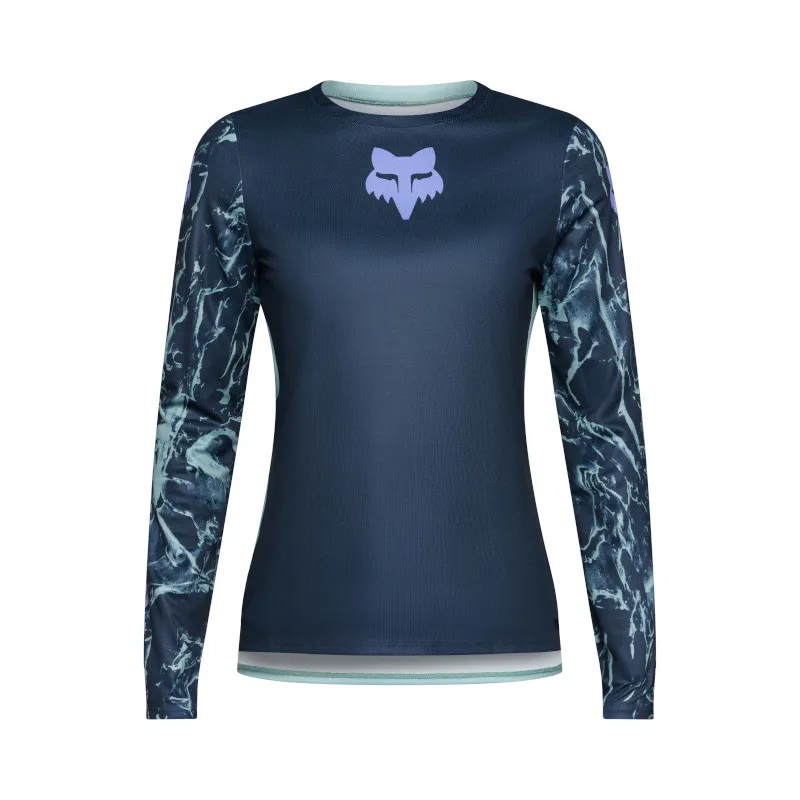 Fox Ranger Image Feel Long Sleeve Womens MTB Jersey in Arctic Blue