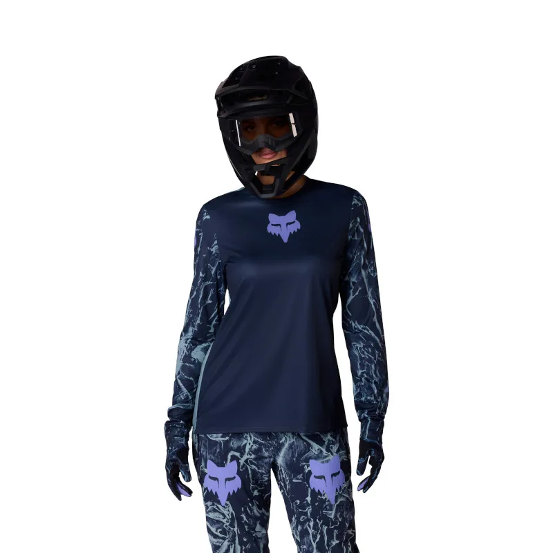 Fox Ranger Image Feel Long Sleeve Womens MTB Jersey in Arctic Blue-2