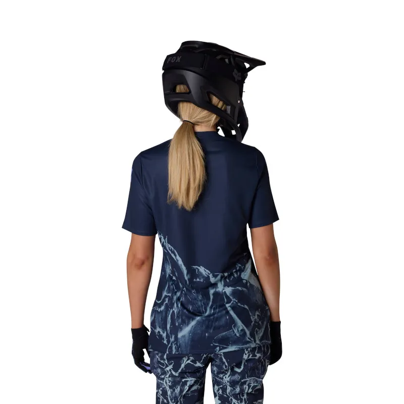 Fox Ranger Image Feel Short Sleeve Womens MTB Jersey in Arctic Blue-3