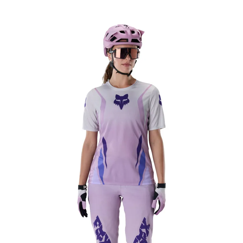 Fox Womens Ranger Short Sleeve Jersey Foundry in Lavender Drift-2