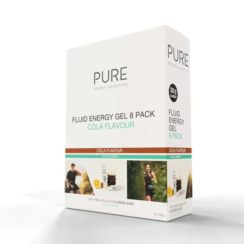 Pure Fluid Energy Gel Cola + Caffeine Box of 8 x 58g-1