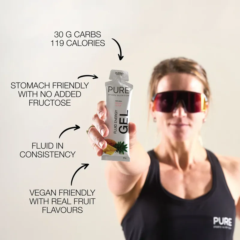 Pure Fluid Energy Gel Cola + Caffeine Box of 8 x 58g-3