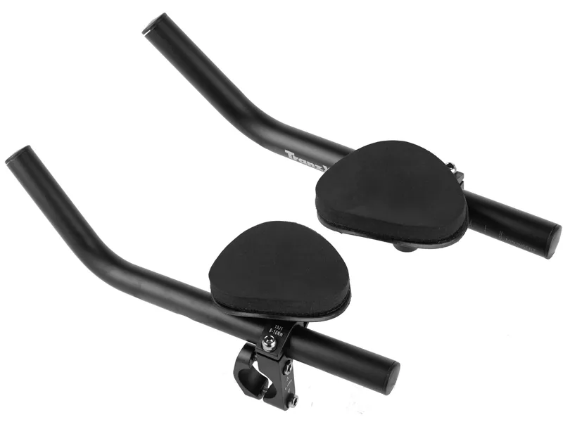 TranzX Bike Ski Bend Triathlon Bar with Clip-On Arm Rest and Detachable Pads Aluminium in Black-1