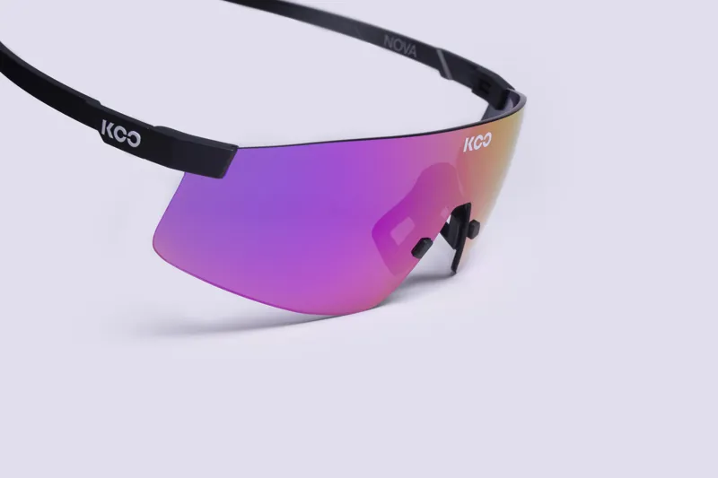 Koo Nova Cycling Sunglasses Matt Black Frame with Fuchsia Mirror Lenses-3