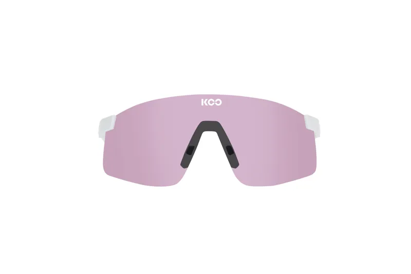 Koo Nova Cycling Sunglasses White Matt Frame with Photocromic Pink Lenses-1