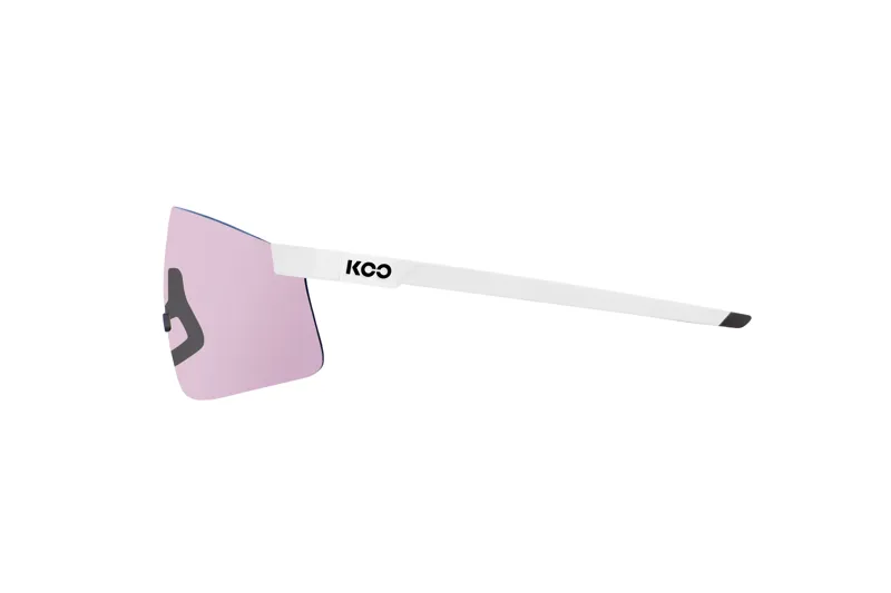 Koo Nova Cycling Sunglasses White Matt Frame with Photocromic Pink Lenses-2