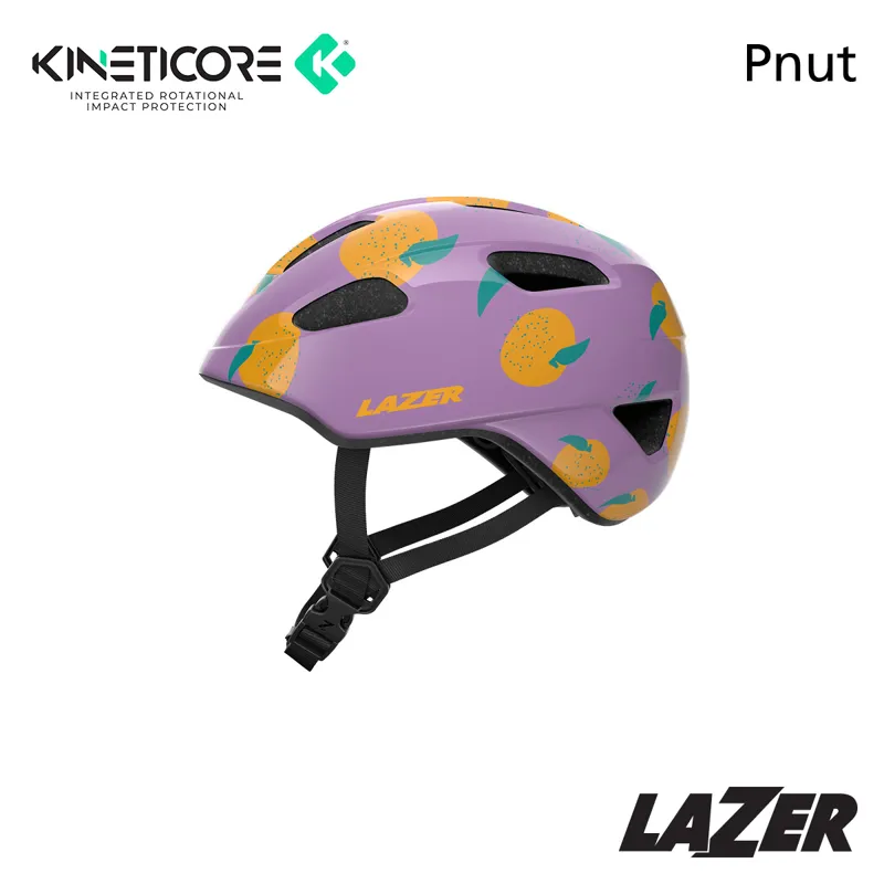 Lazer Pnut KinetiCore Kids Helmet Oranges in Purple-2