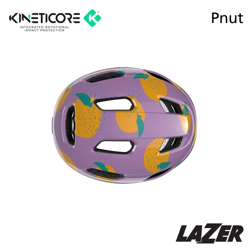 Lazer Pnut KinetiCore Kids Helmet Oranges in Purple-5