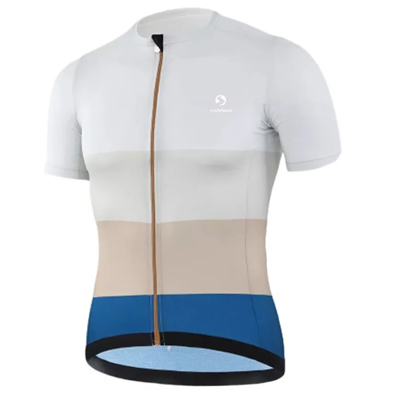 Cyclehaus Short Sleve Mens Cycling Jersey in Moon Rocky Grey and Blue