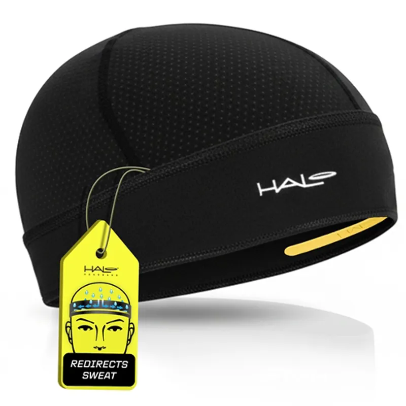 Halo Skull Cap Black Sweat Wicking Sun Protection in Black-1